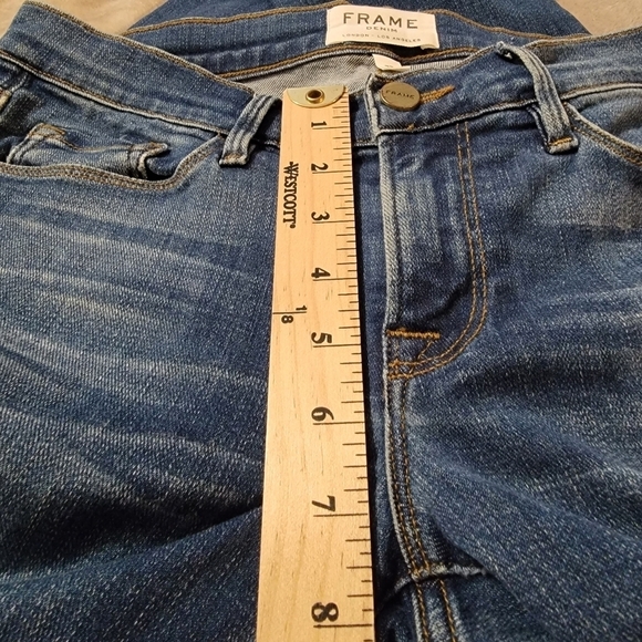 FRAME Skinny Jean Le Skinny de Jeanne Edenvale Wash Released Hem Women 27 Denim - Picture 12 of 14
